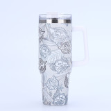 3D printed 40oz car cup double-layer straw insulated cup made of 304 stainless steel