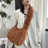 Imitation fur plush millennium spicy girl style punk large capacity crossbody bag