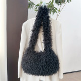 Imitation fur plush millennium spicy girl style punk large capacity crossbody bag