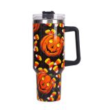 Halloween 40oz Large Capacity Car Cup Ice King Cup 304 Stainless Steel Insulated Cup