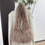 Imitation fur plush millennium spicy girl style punk large capacity crossbody bag