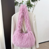 Imitation fur plush millennium spicy girl style punk large capacity crossbody bag
