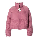 K24TP387 long sleeved contrasting splicing winter warm and thick cotton clothing