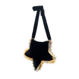 Plush bag, five pointed star plush bag, casual crossbody bag