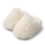 Candy colored cotton slippers, home plush slippers, indoor fur slippers