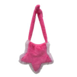 Plush bag, five pointed star plush bag, casual crossbody bag