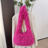 Imitation fur plush millennium spicy girl style punk large capacity crossbody bag