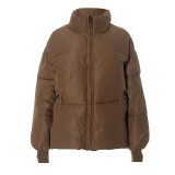 K24TP385 Long Sleeve High Collar Zipper Warm and Thick Winter Cotton Jacket New Style