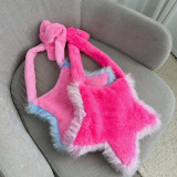 Plush bag, five pointed star plush bag, casual crossbody bag