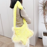 Plush bag, five pointed star plush bag, casual crossbody bag