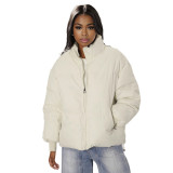 K24TP385 Long Sleeve High Collar Zipper Warm and Thick Winter Cotton Jacket New Style