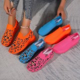 Round toe sloping heel fashionable women's single shoes, fly woven mesh casual sports shoes