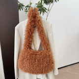 Imitation fur plush millennium spicy girl style punk large capacity crossbody bag