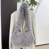 Imitation fur plush millennium spicy girl style punk large capacity crossbody bag