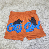 D9477 Women's Tight Shorts Pattern Printed Shorts Yoga Shorts