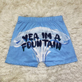 D9477 Women's Tight Shorts Pattern Printed Shorts Yoga Shorts