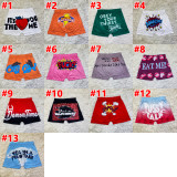 D9477 Women's Tight Shorts Pattern Printed Shorts Yoga Shorts