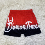 D9477 Women's Tight Shorts Pattern Printed Shorts Yoga Shorts
