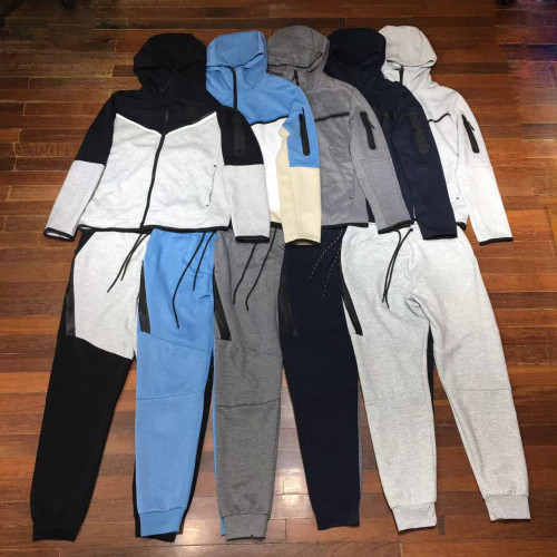 Sports hooded men's side zipper 490 and 163 set