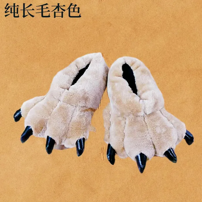 Dinosaur Claw Cotton Slippers Warm Shoes Monster Plush Slippers