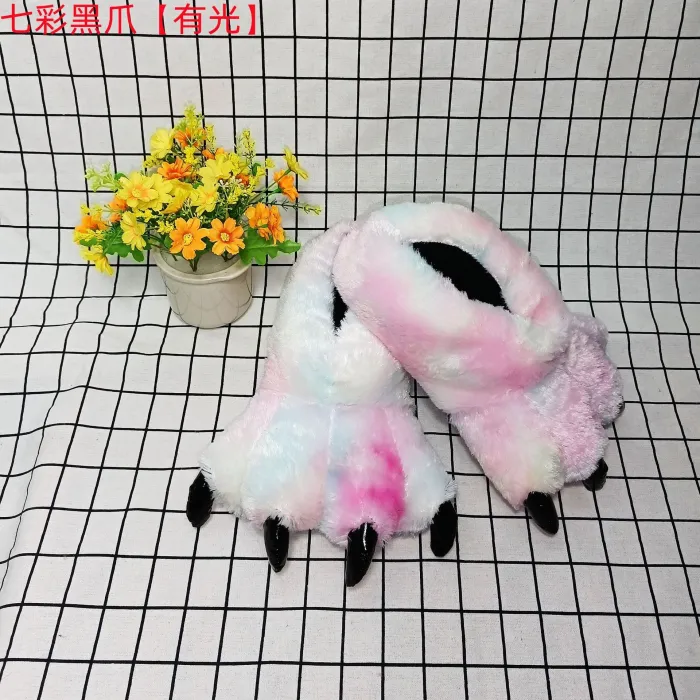 Dinosaur Claw Cotton Slippers Warm Shoes Monster Plush Slippers
