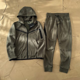 Sports hooded men's side zipper 490 and 163 set