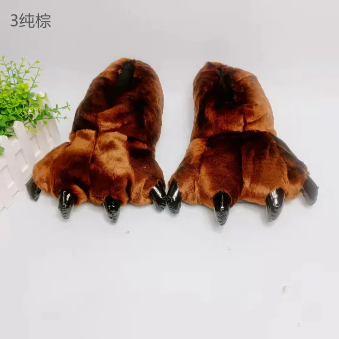 Dinosaur Claw Cotton Slippers Warm Shoes Monster Plush Slippers