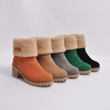 Warm snow boots for women, winter suede boots for women, size 46 large