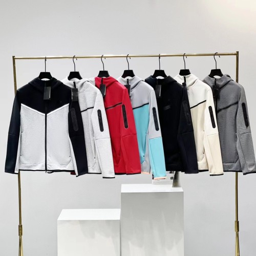 Leisure and sports multi-color knitted cotton hooded zipper men's 490 jacket
