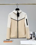 Leisure and sports multi-color knitted cotton hooded zipper men's 490 jacket