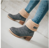 Warm snow boots for women, winter suede boots for women, size 46 large