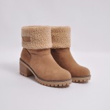 Warm snow boots for women, winter suede boots for women, size 46 large