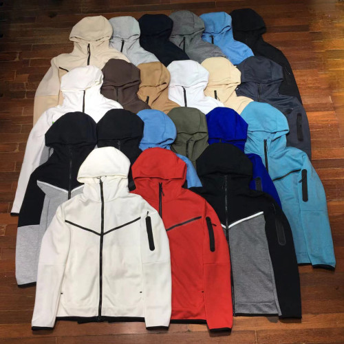 Leisure and sports multi-color knitted cotton hooded zipper men's 490 jacket