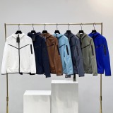 Leisure and sports multi-color knitted cotton hooded zipper men's 490 jacket