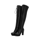 Women's boots, super high heels, long boots, knight boots, knee high boots, lace up boots