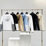 Leisure and sports multi-color knitted cotton hooded zipper men's 490 jacket