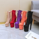 20cm velvet super high heels super sexy fashion boots, knight boots, pole dance boots