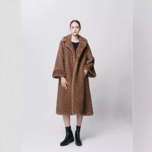 Imitation mink fur coat, women's fur scarecrow fur coat, gold mink fur coat