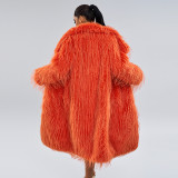 Tassel fur coat extended imitation fur coat autumn and winter new fur coat