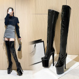 High heels 20cm round toe sexy knee high boots, fashion boots, slim heeled long boots