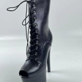 High heeled fashion boots 17cm fish mouth style