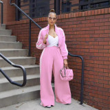 TW562 striped suit zipper thick hoodie casual commuting two-piece set
