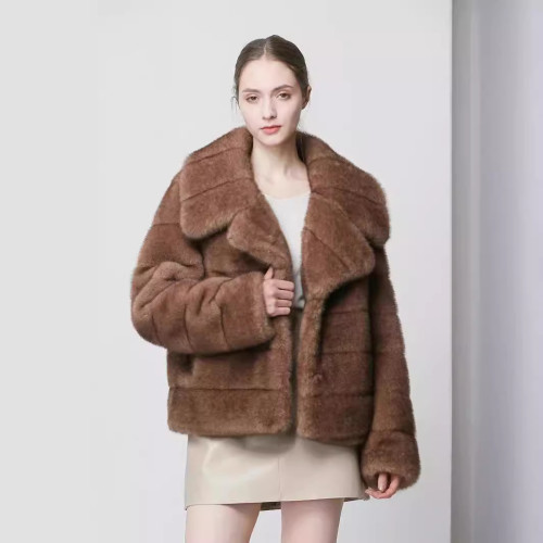 Imitation mink fur coat, women's synthetic fur