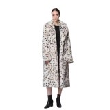 Imitation mink fur white leopard print women's imitation fur coat