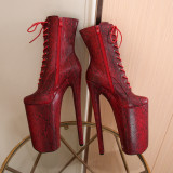 Super High Heel Serpentine 26cm Large Fashion Boots
