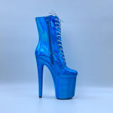 Laser 20cm Super High Heel Boots Sexy Steel Pole Dance Boots Nightclub Stage High Heel Boots