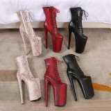 Super High Heel Serpentine 26cm Large Fashion Boots
