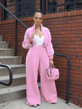 TW562 striped suit zipper thick hoodie casual commuting two-piece set