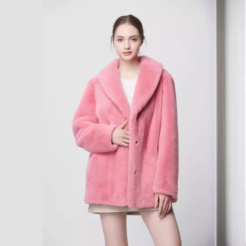 Golden mink fur imitation mink fur fur coat fake fur