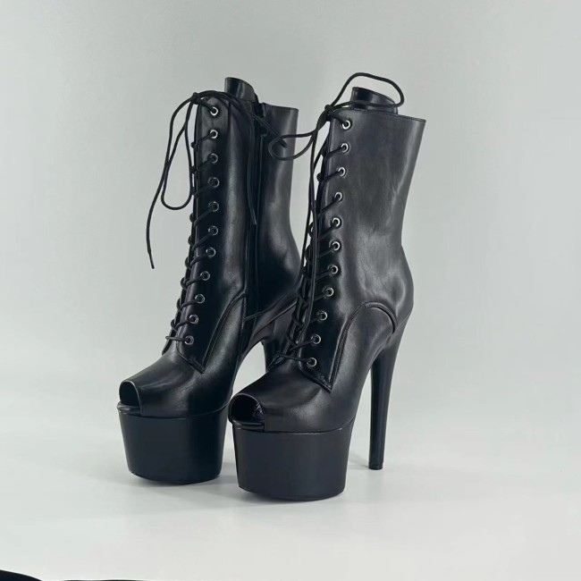 High heeled fashion boots 17cm fish mouth style